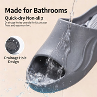 Claquettes pour hommes en EVA à semelle épaisse, avec logo personnalisé OEM, antidérapantes, séchage rapide, trous de drainage, pantoufles de salle de bain réutilisables, pantoufles de douche intérieures