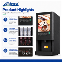 Machine à café instantanée commerciale AIDEWO 78TK, 3 réservoirs de poudre, distributeur de boissons chaudes et de chocolat, pour bureau, hôtel, café, noir, 160
