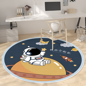 Round Rug With Cute Cartoon Characters Non Slip Floor Mat For Study Bedroom Living Room Home Use Polyester Fiber Material - Product Image 2