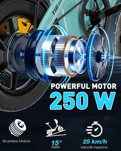Vélo pliable Bodywel T16pro 14 pouces léger pour adultes/garçons, batterie 36V 10Ah, moteur moyeu 250W, 3 vitesses, suspension avant T16pro - Product Image 3