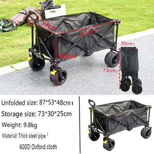 รถเข็นอเนกประสงค์พับได้แบบพกพาสำหรับการตั้งแคมป์กลางแจ้งชายหาดตกปลาท่องเที่ยว-สำหรับช้อปปิ้งเครื่องมือจัดเก็บ-รองรับการผลิต - Product Image 5