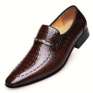 <span class=keywords><strong>Ahmed</strong></span> người đàn ông chính hãng da bò da váy Giày SLIP-ON chính thức Oxfords với rắn đóng Toe Chiều cao tăng Đảng Giày lười - Product Image 2