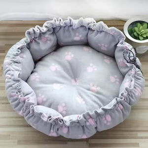 Lit pour chat en forme de grotte, vente en gros, été, écologique, lavable, motifs et couleurs variés, cordon de serrage réglable - Product Image 2