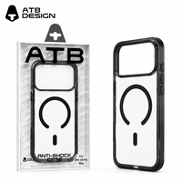 Coque de téléphone magnétique colorée ATB Wholesale pour iPhone 18 Pro Max, transparente, anti-jaunissement, antichoc, avec emballage personnalisé
