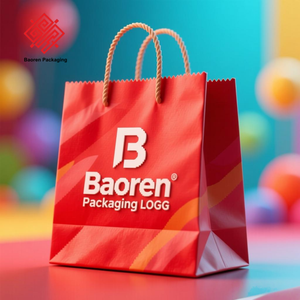 Baoren Custom Logo Color Design Classic Art Paper Business Flower Bolsas de embalaje de ropa con materiales reciclados - Product Image 5
