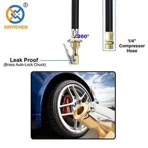 Mandrin à Air de 1/4 pouces, verrouillage à flux ouvert robuste sur la valve de pneu, mandrin à air avec Clip