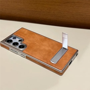 เคสโทรศัพท์หนัง PU แบบเคลือบอิเล็คโทรเพลทสำหรับ Samsung S25 S24 S22เป็นพิเศษบวก S23 FE พร้อมกรอบป้องกันแบบซ่อนที่ยึดโลหะ - Product Image 5