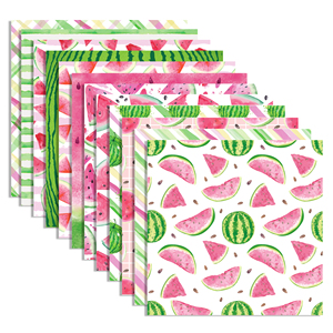 Huancai 24 lembar kertas Scrapbook pola semangka dua sisi kertas kerajinan DIY untuk hadiah membungkus perlengkapan pesta buah musim panas - Product Image 2