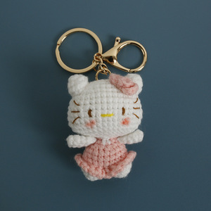 Nhà Máy Trực Tiếp Mini Mèo Đồ Trang Trí Sáng Tạo Handmade Dệt Kim Crochet Đầy Màu Sắc Kitty Mặt Dây Chuyền Treo Dễ Thương Sang Trọng Móc Khóa Đồ Chơi - Product Image 3