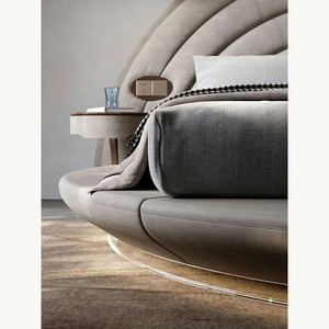 Camas Tapizadas con Cabecera Alta a Precio Económico, Camas Dobles, Queen, King Size, Muebles de Dormitorio de Lujo para Hotel, Cama Redonda con Almacenamiento - Product Image 3
