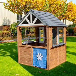 Maison de jeu en bois pour enfants Backyard Discovery au design moderne avec cuisine de jeu, bar à collations, fenêtre et banc de pique-nique - Product Image 2