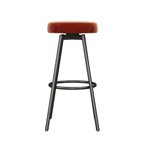 Tabouret de bar rembourré en faux velours DB Modern Glam Vintage Design en rouille pour la maison hôtel restaurant bar fête utilisation en extérieur - Product Image 2