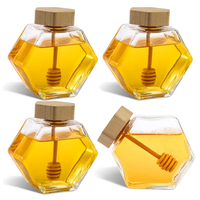 100ml 220ml 380ml contenants à miel vides Pot à miel en verre transparent résistant à la chaleur pour le stockage et la distribution