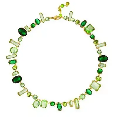 Fashionable Women Designer Customizable Luxury Austrian Green Crystal Colored Gemstone Beaded Necklace