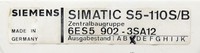 S5-110SB 6ES5 902-3SA12 E-Stand C Zentralbaugruppe - Original, Nuevo de Fábrica