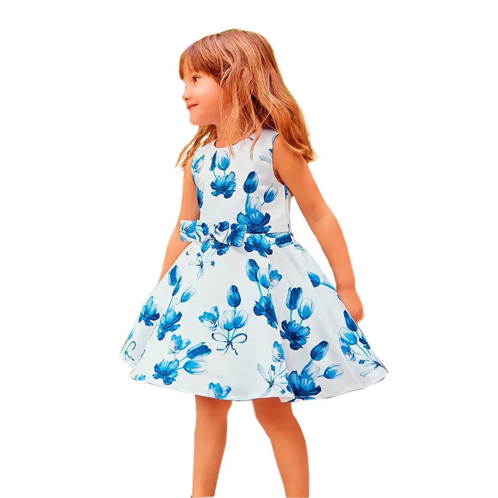 Kunden spezifische Kinder kleidung Bulk Großhandel Baby Girl Print Kleid Sommer Baumwolle Mädchen Kleider