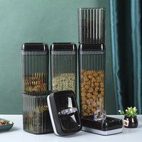 Ensemble de 6 pots alimentaires transparents et hermétiques pour stockage des aliments, ustensiles de cuisine pour céréales avec couvercle d'ouverture à verrou
