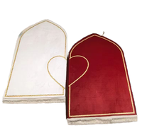 Tapis de prière épais en flanelle pour couple, forme cœur, tapis de culte doux avec franges à pompons, cadeau islamique
