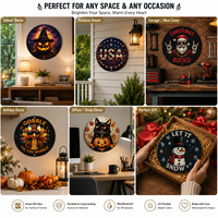Tableau mural en aluminium fait main, design contemporain, 20 cm, pour la Toussaint, décoration murale suspendue pour diverses occasions, cadeau pour la maison