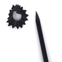 Crayons en bois noirs pré-affûtés HB, 3 types de formes de corps : triangulaires, ronds, hexagonaux, crayons d'écriture pour enfants et étudiants, logo personnalisé