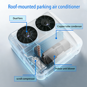 Système <span class=keywords><strong>de</strong></span> climatisation 12V pour <span class=keywords><strong>camping</strong></span>-<span class=keywords><strong>car</strong></span>, caravane, camion, double ventilateurs, climatisation électrique pour stationnement, climatisation pour pavés - Product Image 6