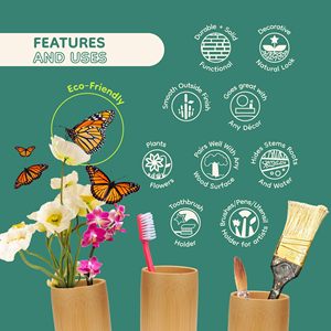Vaso <span class=keywords><strong>in</strong></span> <span class=keywords><strong>legno</strong></span> di bambù naturale vaso di fiori decorativi bouquet porta pennelli Multi-funzionale portaoggetti porta spazzolino da denti - Product Image 3