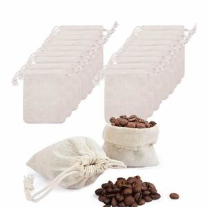 Custom Letter Pattern Printed Foldable White Organic Cotton <b>Drawstring</b> <b>Pouch</b> Bags for Jewelry Shopping Personalized with Logo - Product Image 6