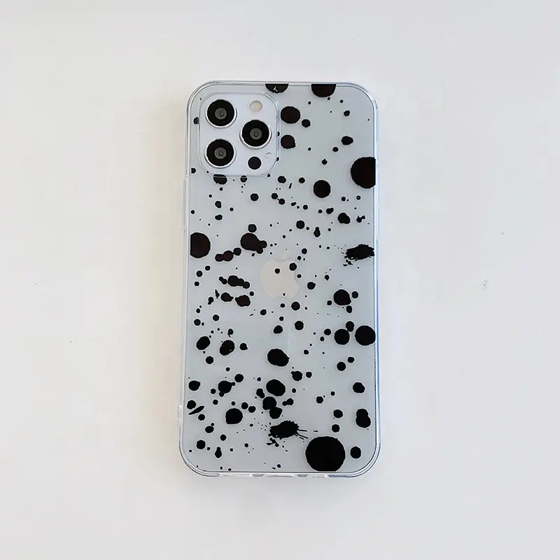 Dipinto Poka dot libera del silicone su misura di plastica tpu stampato cassa del telefono del progettista set di accessori per il iPhone 12 Pro Max oem