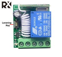 433 Mhz Commutateur de télécommande sans fil universel DC 12V 10A 1CH Module récepteur relais et émetteur RF 433 Mhz Télécommandes