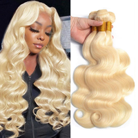 Prix de gros, lots de cheveux brésiliens Remy 10A blonds # Cheveux humains 100% naturels, ondulés, non traités chimiquement, pour tresses, pour femmes noires
