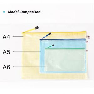Custom School <b>A4</b> Folder Office <b>File</b> Storage Bag Plastic Mesh Zipper Pouch Transparent Document Bag - Product Image 2