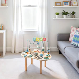 Mesa Sensorial Montessori <span class=keywords><strong>de</strong></span> Madera, Tablero <span class=keywords><strong>de</strong></span> Actividades Educativas con Cuentas <span class=keywords><strong>y</strong></span> Laberinto para Niños Pequeños <span class=keywords><strong>y</strong></span> Niños - Product Image 4