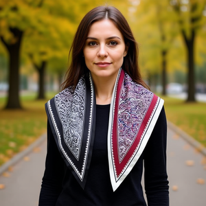 Sciarpa Triangolare Zara 135x60cm in Poliestere Stampato, Accessorio Multifunzionale per Donna per Tutte le Stagioni - Product Image 3