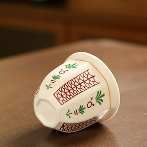 Ensemble de tasses à café et à thé arabes en céramique traditionnelles de 180 ml/250 ml, style tulipe, tasse à dessert cappuccino du Moyen-Orient - Product Image 4