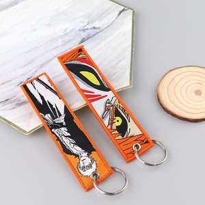 9 Designs Hotsale <b>Anime</b> Death God Embroidered <b>Keychain</b> Cartoon Campus Accessories Fabric <b>Keychain</b> Charms for Bag - Product Image 3