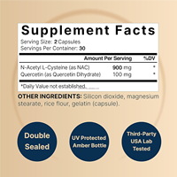 Vente chaude N-Acétylcystéine avec Quercétine Double Force Soutien pour la santé immunitaire du foie Détoxification et Anti-âge Capsules