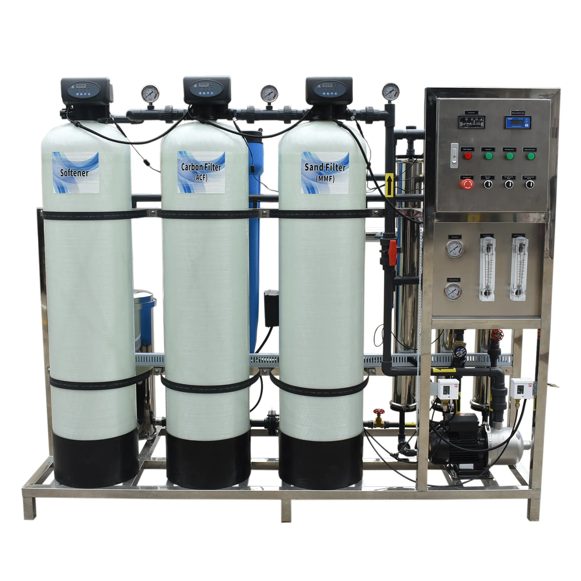 Ro ระบบบำบัดน้ำโรงงานเคมีดื่มน้ำกร่อยอัตโนมัติเครื่องขนาดใหญ่สำหรับเครื่องกรองน้ำย้อนกลับออสโมซิ