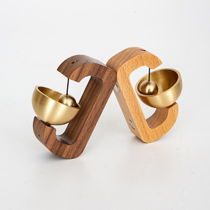 Japanese Style Wooden Doorbell With Brass Bell 7.5x5x2cm Magnetic Entrance Reminder For Home Decor - Product Image 3