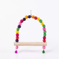 Jouet pour perroquet : Balançoire à crochet, échelle nuage colorée en bois massif, à mâcher et à affûter le bec, pour cage à oiseaux