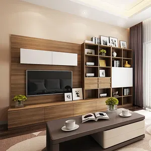 SUOFEIYA अनुकूलित डिजाइन कमरे में रहने वाले प्रदर्शन लकड़ी टीवी स्टैंड फर्नीचर टीवी कैबिनेट आधुनिक आधुनिक यूरोपीय प्रदर्शन और भंडारण