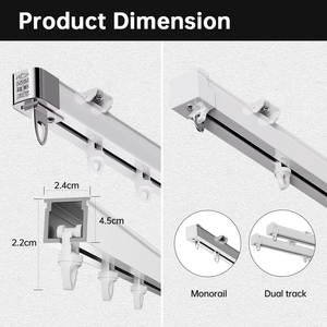 YIJIALE Binario per Tende Estensibile in Metallo da 96,11 Pollici, Stile Moderno Minimalista, Montaggio Interno - Product Image 3