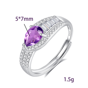 9 Hot Selling 5*7mm Pear Cut Natural Stone <b>Rings</b> 925 Sterling Silver Women's Adjustable <b>Crystal</b> <b>Rings</b> Fine Jewelry For Women - Product Image 6