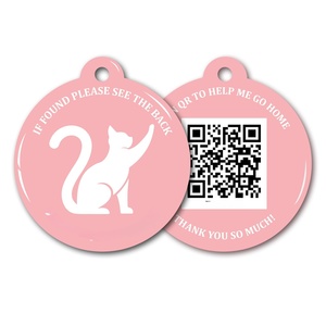 Etiquetas RFID Programables con Código QR, Redondas, para Rastreo de Mascotas, Collar NFC para Perros, Etiquetas de Identificación RFID de Metal Epoxi con Embalaje - Product Image 1