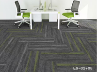 Carrelage de moquette à poils ras 33x100cm, pose libre, dos en PET, résistant aux taches, facile à nettoyer, pour bureaux et salles de classe