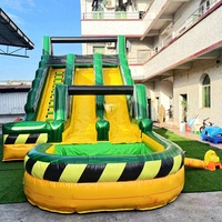 Toboggan aquatique gonflable personnalisé avec piscine, toboggan géant de qualité commerciale en PVC pour enfants et adultes, directement de l'usine