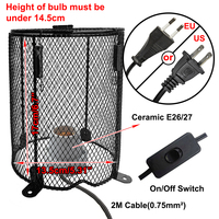 Protection en maille métallique anti-brûlure pour lampe chauffante de reptile, pour cage de lézard, serpent, tortue