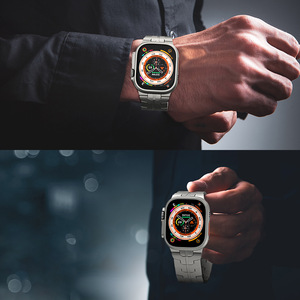 IVANHOE <span class=keywords><strong>Bracelet</strong></span> en acier titane pour Apple Watch Ultra 49mm 45mm 44mm <span class=keywords><strong>Bracelet</strong></span> de luxe Style <span class=keywords><strong>homme</strong></span> pour <span class=keywords><strong>IWatch</strong></span> SE 8 7 6 5 4 3 - Product Image 2