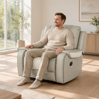 Fauteuil inclinable manuel en cuir respirant facile à nettoyer, nouvelle arrivée Frank, pour la salle familiale