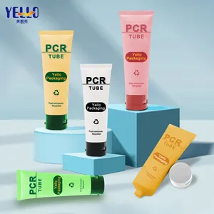 Plastique vide écologique de canne à sucre PCR 100ml 150ml blanc soins de la peau cosmétique à presser doux Lotion crème Tube emballage