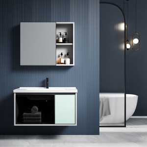 Mueble de Baño CR de 620 mm, Gabinete de Aleación de Aluminio, Lavabo de Cerámica de una Pieza, Blanco - Product Image 4